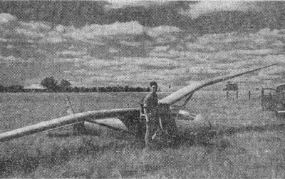 Harry Ryan with the Gull sailplane circa 1945